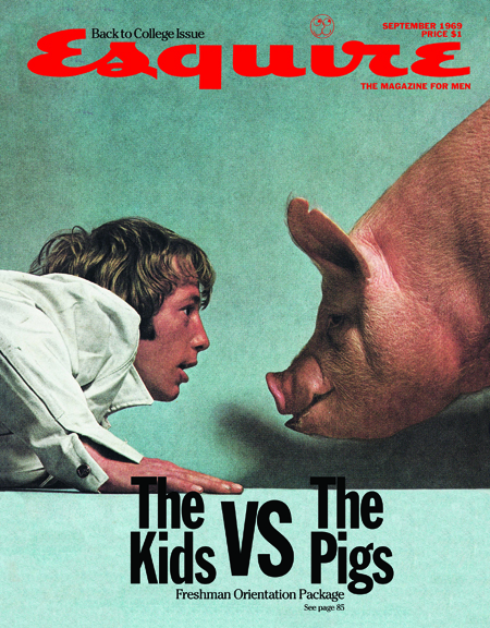 George Lois, The Kids vs The Pigs, September 1969, Esquire cover